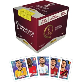 2022 Qatar FIFA Panini World Cup Soccer Factory Sealed 50-Pack Sticker Box - 250 Total Stickers with Limited Edition Parallels